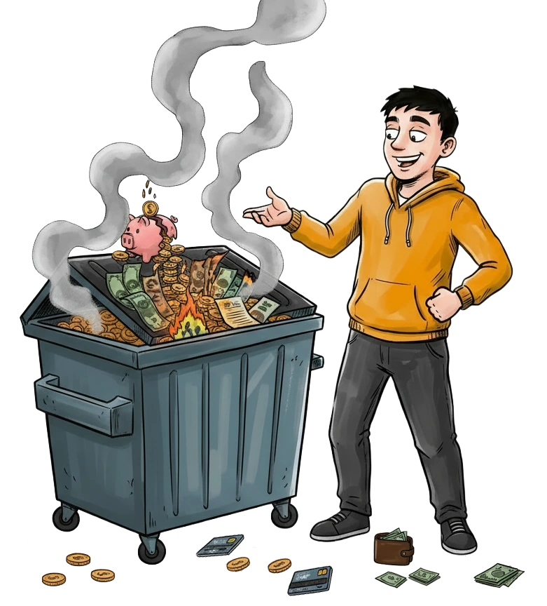 Illustration der viser hvor mange penge nikotin kan koste over tid